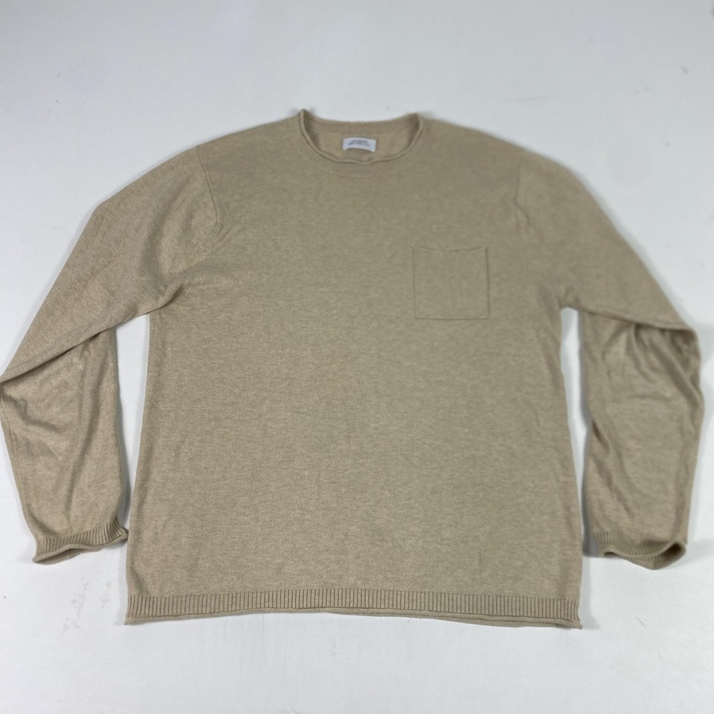 Saturdays New York City Sweater Mens Large Beige Cashmere‎ Blend Crew Neck